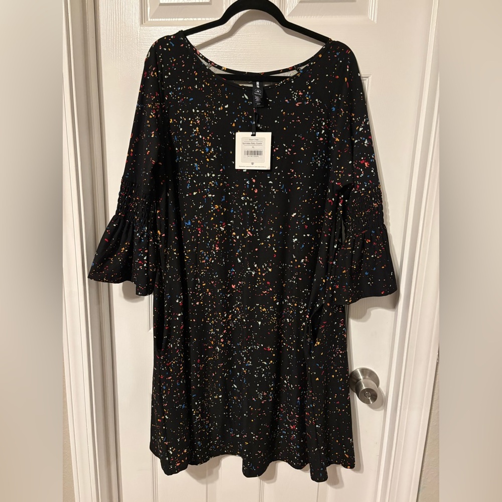 Black Multicolor Speckled Dress